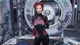 Stranded in space 94, asian milf scientist showcases her project with big tits