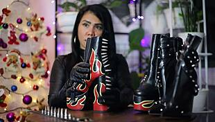 Dominafire Leather Fetish Gloves ASMR Session