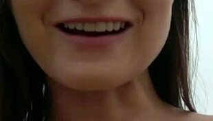 Horny italian brunette deep throats monster cock in pov, moaning to swallow cum!