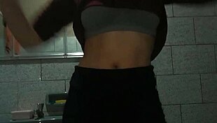 I fuck myself with one dildo in the bathroom