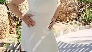 busty milf mariaold flashes pussy and talks dirty close-up