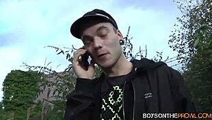 twinks picked up for hardcore threesome in car