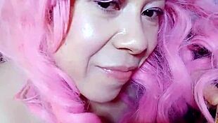 Swallowing that big cock with my big tits