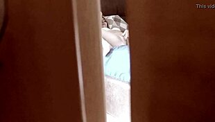 I spy on teen stepdaughter masturbating in bedroom, she cums very intense.