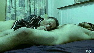 becky ties him up, blindfolds him, and teases with a slow blowjob