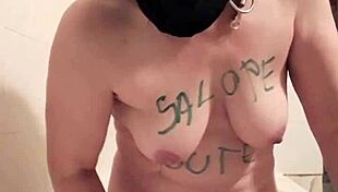 In this video, a french european slave girl performs her own masturbation session with bdsm and uro elements.