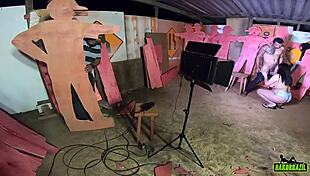 Behind The Scenes! Gabriela Ramos Fucking Monster Cock In Carpentry!