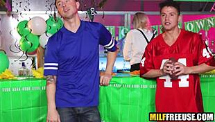 Hot blonde freeused by football fans?