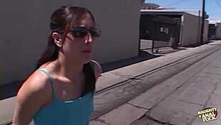 Half Ponytail Brunette Cowgirled in Basement