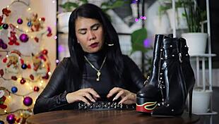 Dominafire Leather Fetish Gloves ASMR Session