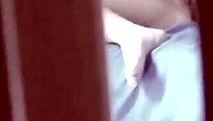 I spy on teen stepdaughter masturbating in bedroom, she cums very intense.