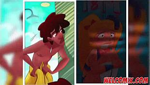 in this hentai basketball game, college perverts chase blonde teen with big cocks