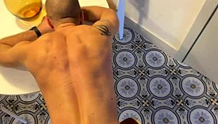 hot muscle straight guy with big dick fucked me bareback in the kitchen, it was amazing