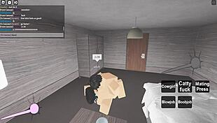Fucking hard in a Roblox condo! So sexy!