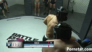 Sexy babe ann marie rios rewards boxing winner with rough oral and fucking