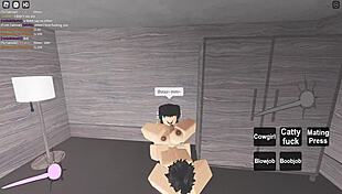 Fucking hard in a Roblox condo! So sexy!