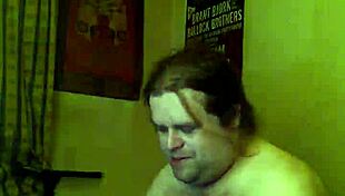 Hidden cam catches fat amateur jerking off to orgasm