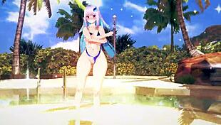 I watch Nijisanji Lize Helesta wiggle in 3D hentai