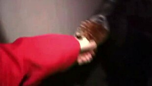 horny babe kissing in threesome handjob