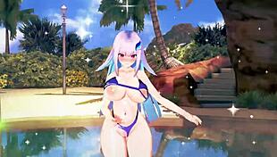 I watch Nijisanji Lize Helesta wiggle in 3D hentai