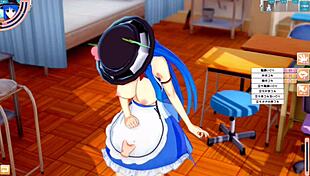 Touhou Hinanai Tenshi Gets Tits Rubbed In 3D Anime