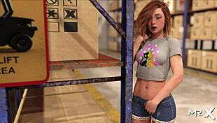 Pine Falls - girlfriend gets fucked in warehouse during game.