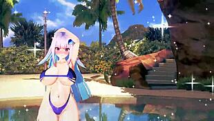 I watch Nijisanji Lize Helesta wiggle in 3D hentai