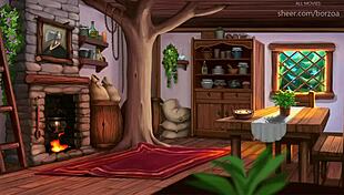 Boris's cock hardens as Myrtle shows off in lingerie.