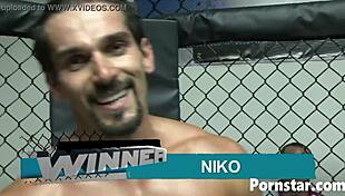 Sexy babe ann marie rios rewards boxing winner with rough oral and fucking