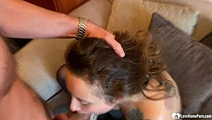 my friend and i take on this tattooed babe together