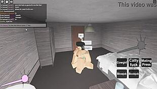 Fucking hard in a Roblox condo! So sexy!