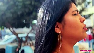 Shaved Latina Pays Mototaxi with Pussy