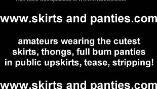 showing off my hot new panties under the skirt 😘