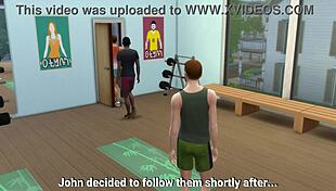 wife fucked at gym while husband watches in the sims 4 😏