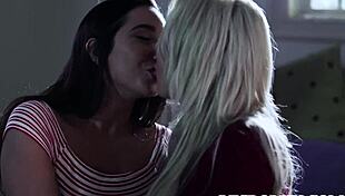 a slutty teen and her lesbian stepmom engage in intimate activities