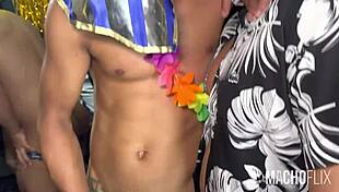 Brazilian carnival turns into wild macho orgy with intense banging