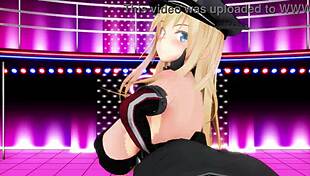 Mmd Bismarck Shakes Big Tits and Ass in 3D Anime