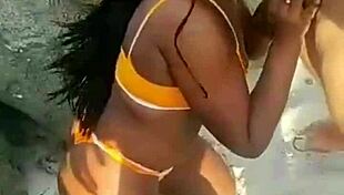 Bela India Turns Beach into Bukkake Madness with Big Cocks.