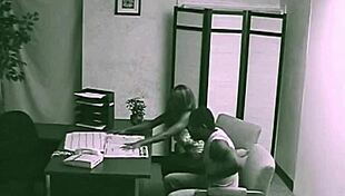 Black couple rushes to fuck secretly at the office, bent over for blowjob and hardcore pounding