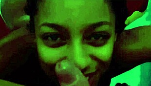 at the motel pool, getting a blowjob from the sexy black prostitute.