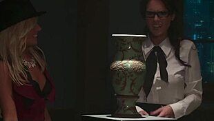 blonde and brunette enjoy riding big cock in reverse cowgirl while dirty talk