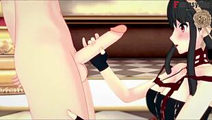 yor forger gives a blowjob in pov for free