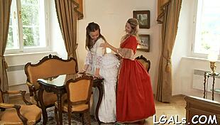 Two Young Angels Caress Their Horny Lesbian Girlfriend With Wet Toys