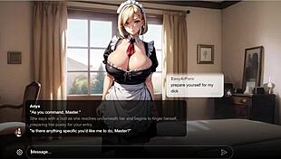 sexy story with big tits blonde maid anya ai in deepthroat doggystyle