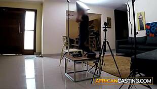 natural tits black amateur milf performs in homemade fake agent casting with close up