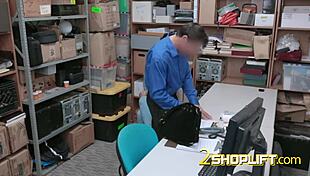 Scared thief caught and roughly fucked by monster cock after foreplay