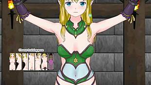 Elf's lewd training ends badly in this anime game