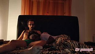 My ebony roommate invited me for a movie, but she deepthroats my big cock.