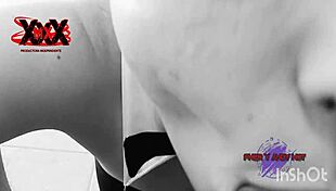 Andy hot in Playboy bunny outfit sucking big cock