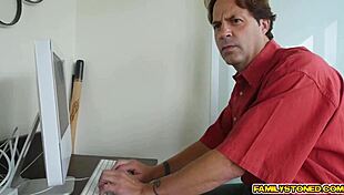 Bored Elena Koshka Sucks Her Stepbro's Fat Cock!